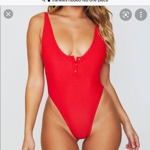 Frankies “Adele” red one piece swimsuit